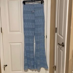 PLT Baby Blue Crotchet Beach Pants